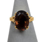 Pre-Owned 9ct Gold Oval Smokey Quartz Ring Size K