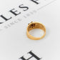 Pre-Owned 9ct Gold Garnet Cluster Barked Ring Size K