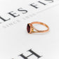 Pre-Owned 9ct Gold Oval Garnet Ring Size M.5