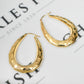 Pre-Owned 9ct Gold Patterned Oval Creole Hoop Earrings