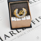 Pre-Owned 9ct Gold Mens CZ Jockey & Horseshoe Ring
