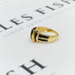 Pre-Owned 9ct Gold Sapphire 2 Row 3 Column Ring Size M.5
