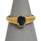 Pre-Owned 9ct Gold Oval Sapphire Dress Ring Size O
