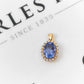 Pre-Owned 9ct Gold Fluorite & White Zircon Cluster Pendant