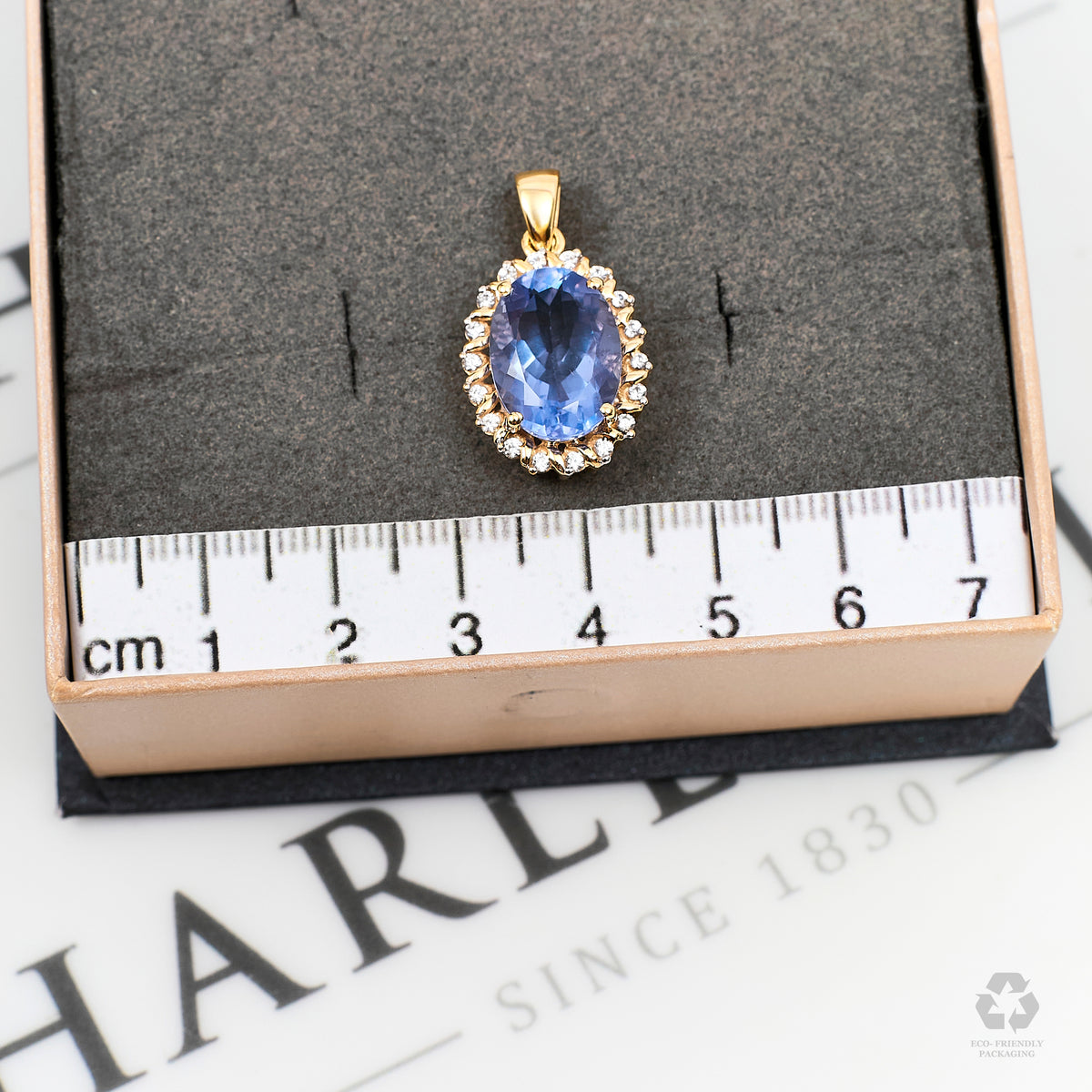 Pre-Owned 9ct Gold Fluorite & White Zircon Cluster Pendant