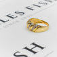 Pre-Owned 9ct Gold Diamond Diagonal 4 Row Ring Size S