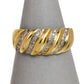 Pre-Owned 9ct Gold Diamond Diagonal 4 Row Ring Size S