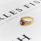 Pre-Owned 9ct Gold Ruby & Diamond Cluster Ring Size K