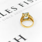 Pre-Owned 9ct Gold Rectangle Topaz & Diamond Ring Size N