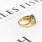 Pre-Owned 9ct Gold Rectangle Topaz & Diamond Ring Size N
