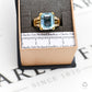 Pre-Owned 9ct Gold Rectangle Topaz & Diamond Ring Size N