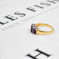 Pre-Owned 9ct Gold Amethyst & Diamond Ring Size H.5