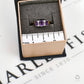 Pre-Owned 9ct Gold Amethyst & Diamond Ring Size H.5