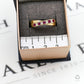 Pre-Owned 9ct Gold Diamond & Red Stone Crossover Ring Size N