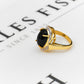 Pre-Owned 9ct Gold Cabocohon Quartz & Diamond Cluster Ring