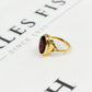 Pre-Owned 9ct Gold Oval Garnet Ring Size L
