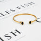 Pre-Owned 9ct Gold 2 Sapphire Childs Open Ended Bangle