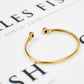 Pre-Owned 9ct Gold 2 Sapphire Childs Open Ended Bangle