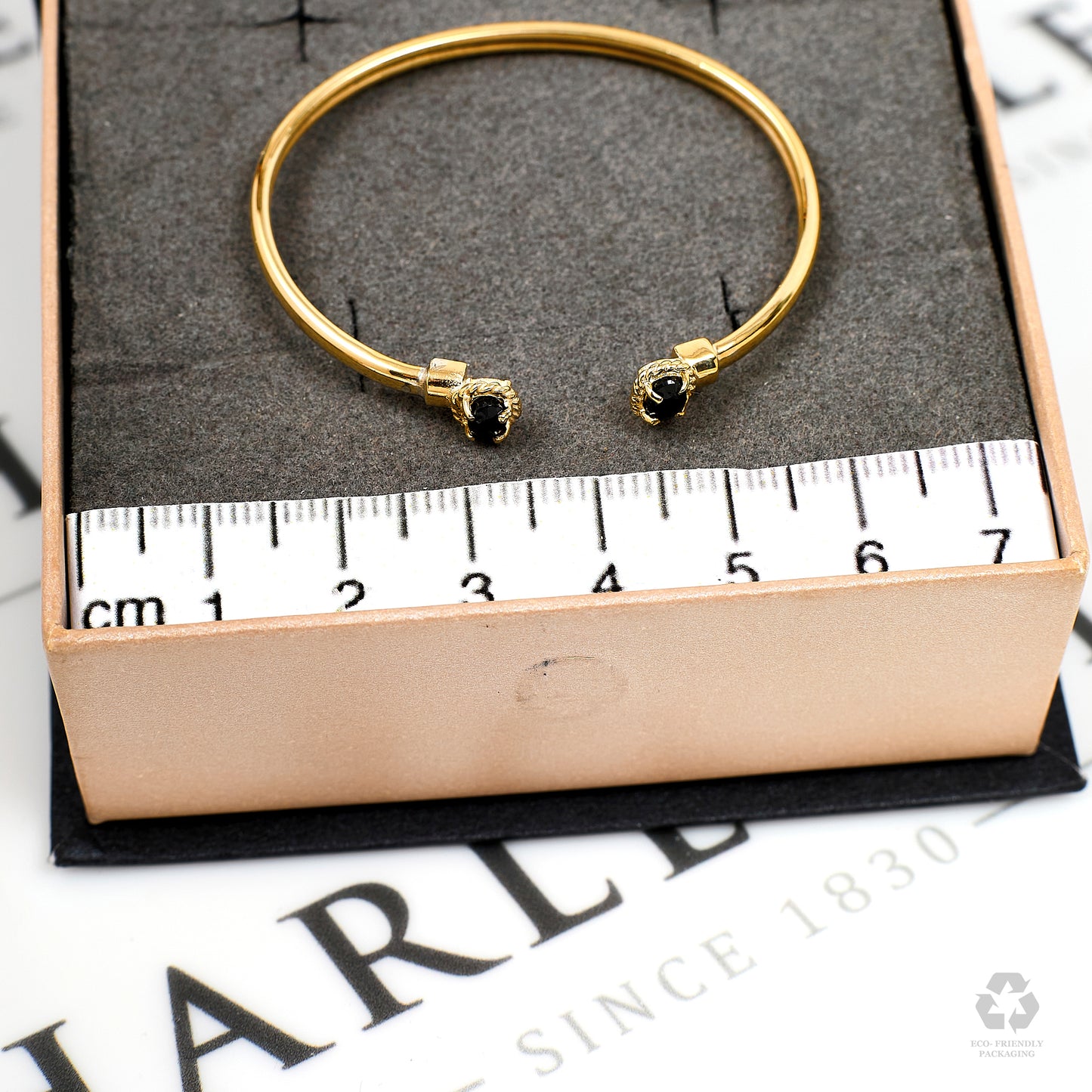 Pre-Owned 9ct Gold 2 Sapphire Childs Open Ended Bangle