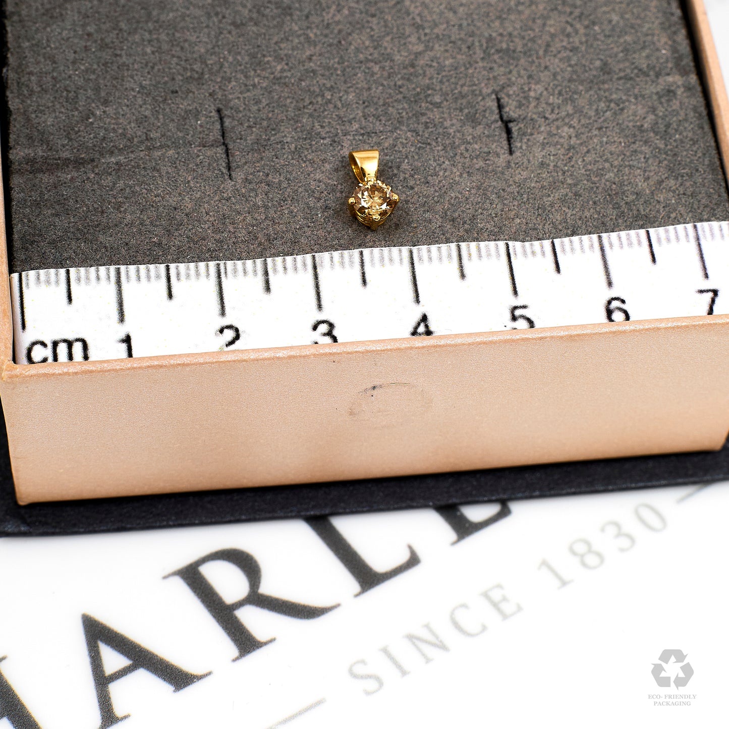Pre-Owned 18ct Gold Brown Diamond Pendant Petite