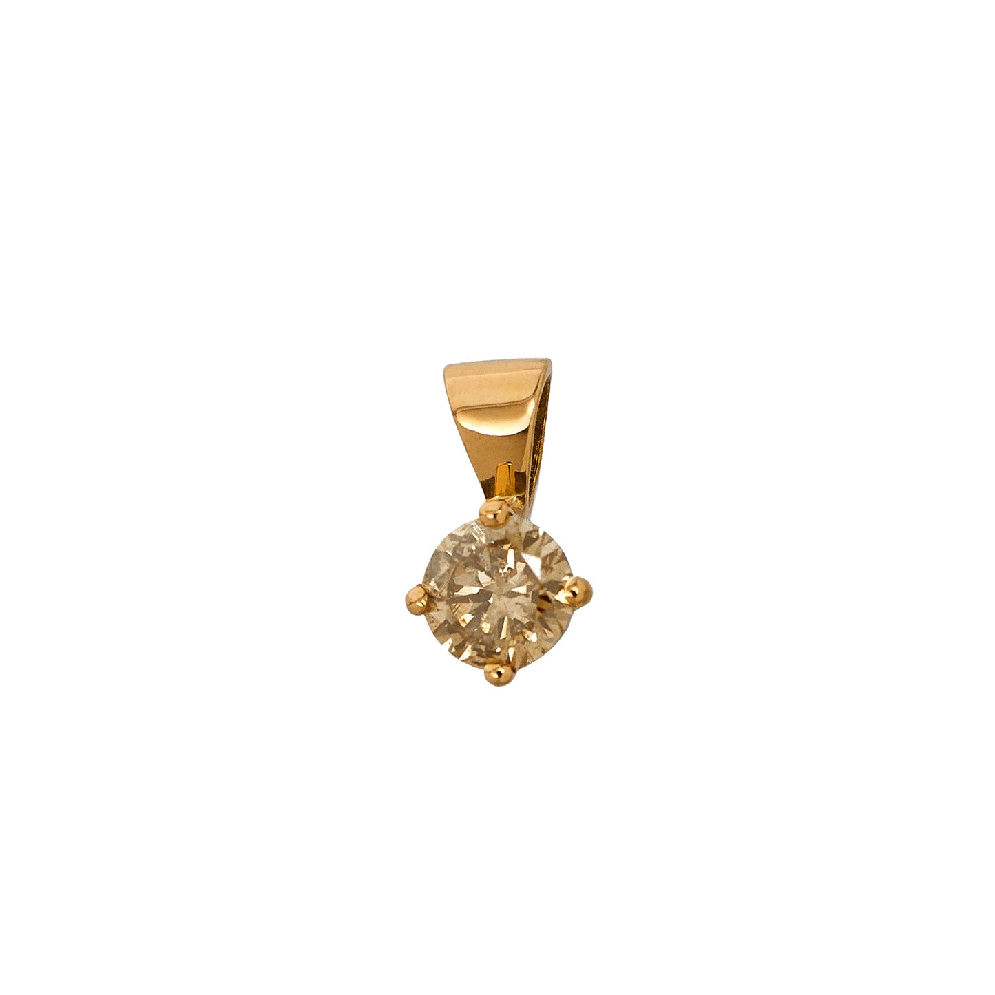 Pre-Owned 18ct Gold Brown Diamond Pendant Petite