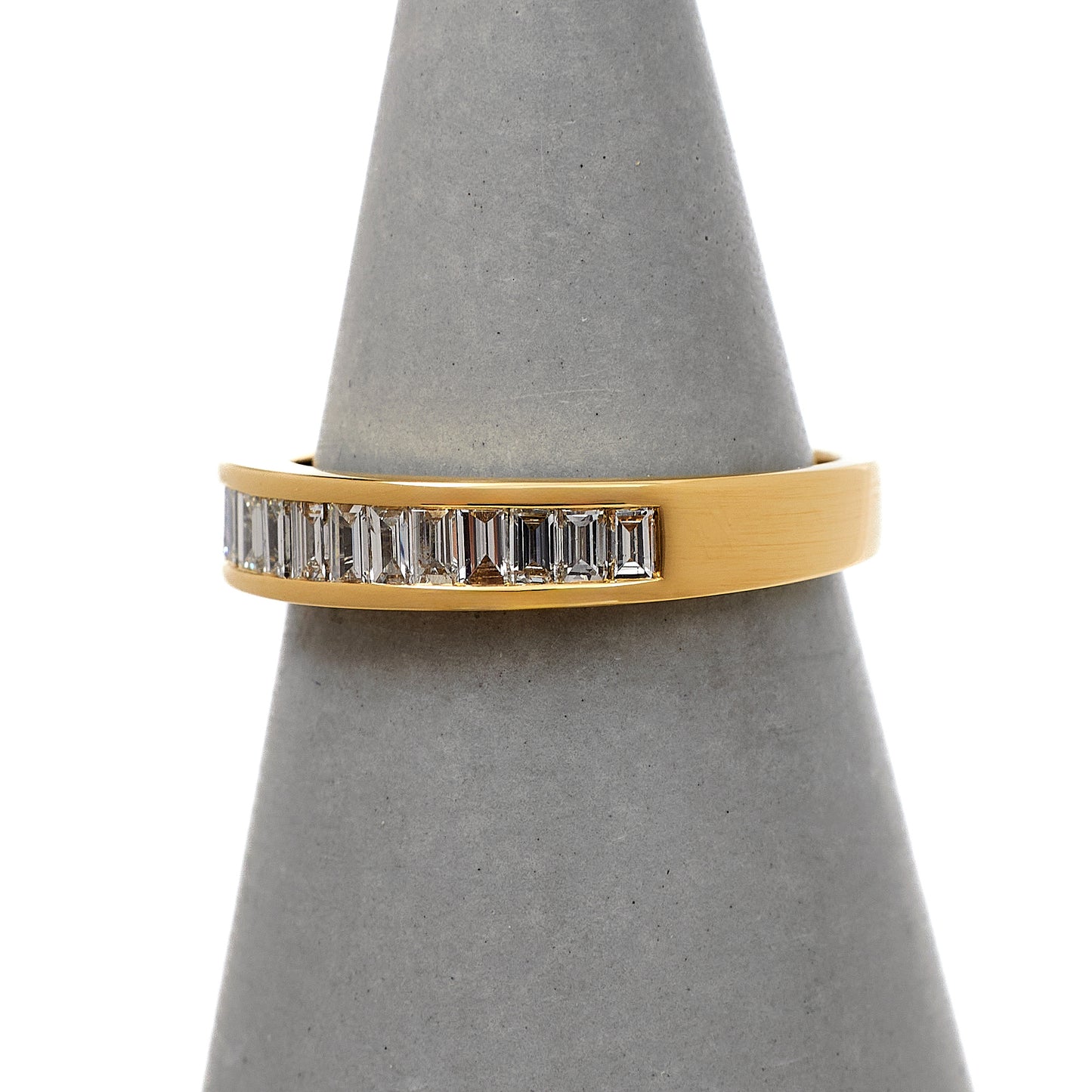 Pre-Owned 14ct Gold Baguette Cut Diamond Ring Size N.5
