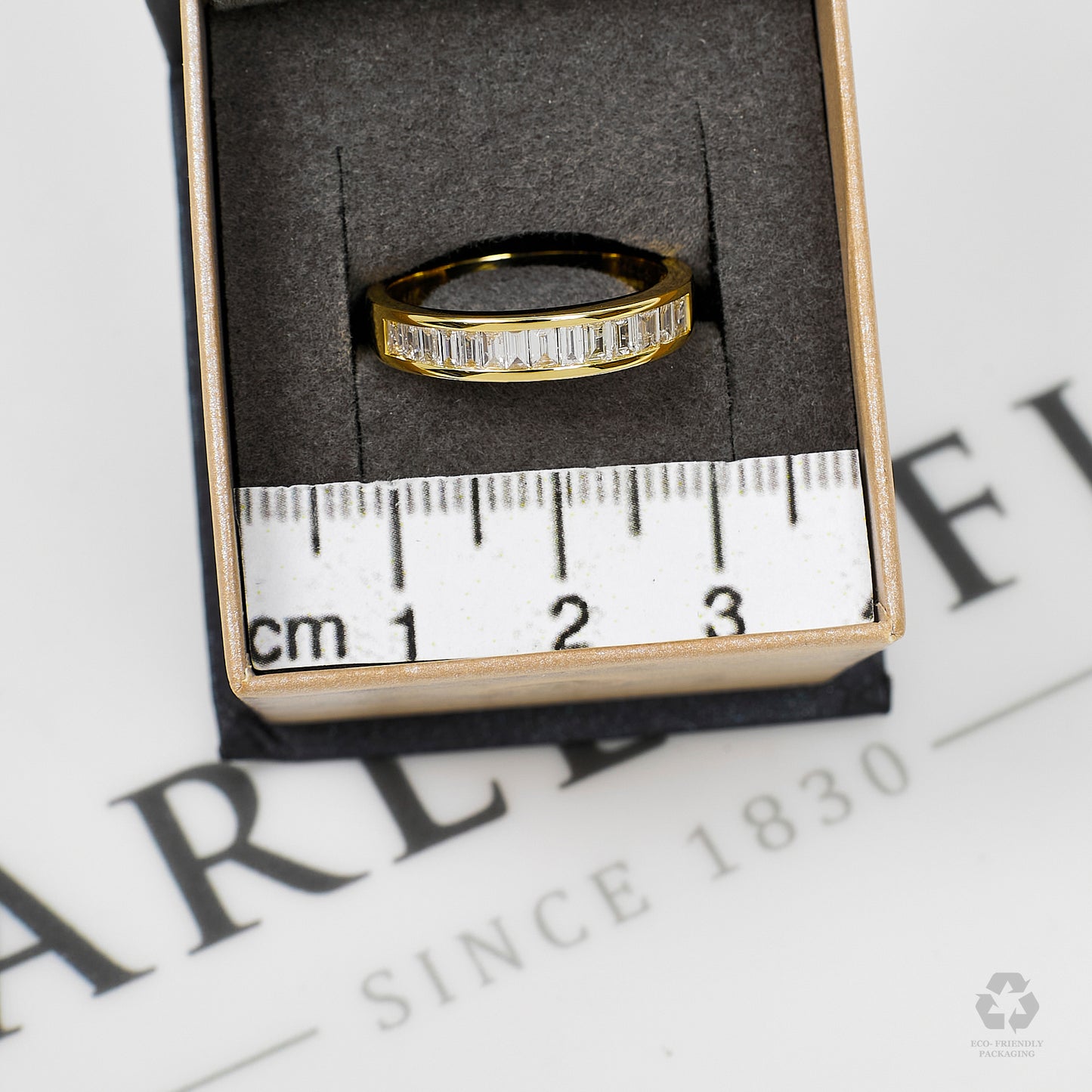 Pre-Owned 14ct Gold Baguette Cut Diamond Ring Size N.5