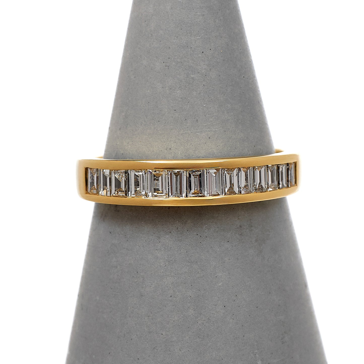 Pre-Owned 14ct Gold Baguette Cut Diamond Ring Size N.5