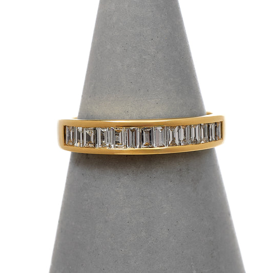 Pre-Owned 14ct Gold Baguette Cut Diamond Ring Size N.5