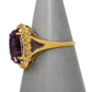 Pre-Owned 14ct Gold Oval Amethyst & White Zircon Ring Size Y