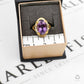 Pre-Owned 14ct Gold Oval Amethyst & White Zircon Ring Size Y