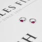 Pre-Owned 18ct White Gold Ruby Hoop Earrings Petite