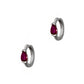 Pre-Owned 18ct White Gold Ruby Hoop Earrings Petite