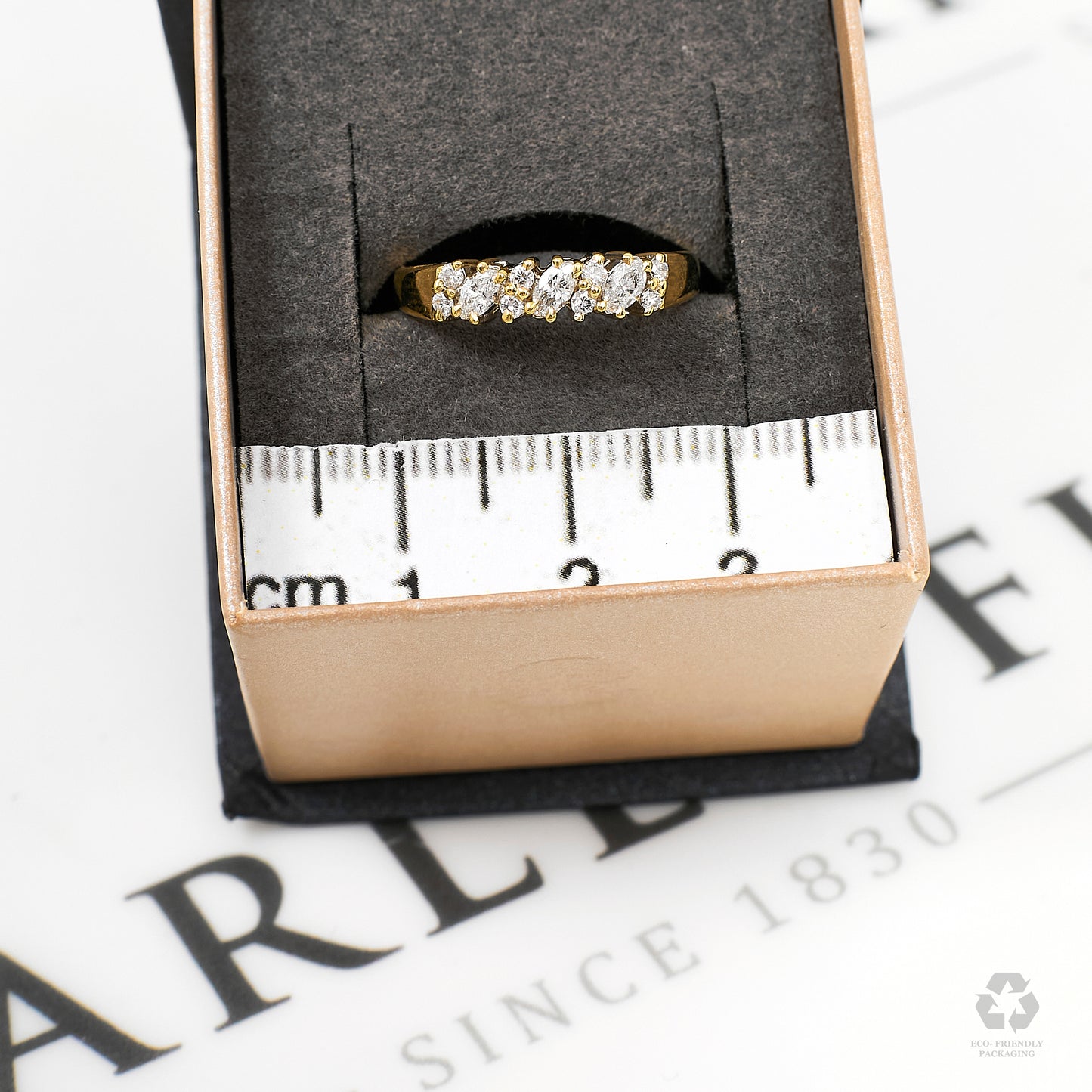 Pre-Owned 14ct Gold 11 Multi Diamond Ring Size L.5