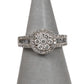 Pre-Owned 14ct White Gold Mixed Diamonds Cluster Ring Size J