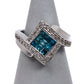 Pre-Owned 9ct White Gold Rhombus Diamond Cluster Ring Size M