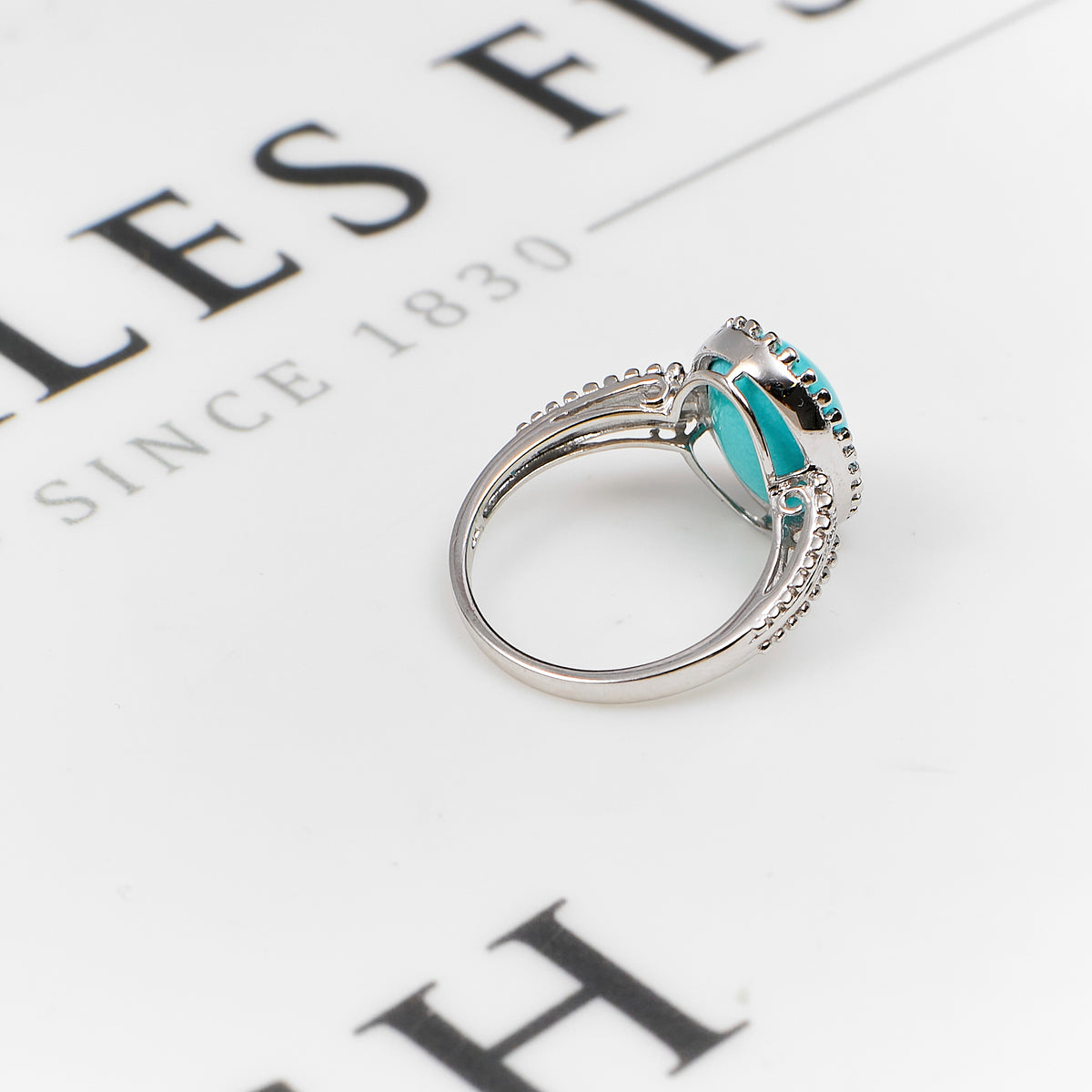 Pre-Owned 14ct Reconstituted Turquoise & Diamond SET