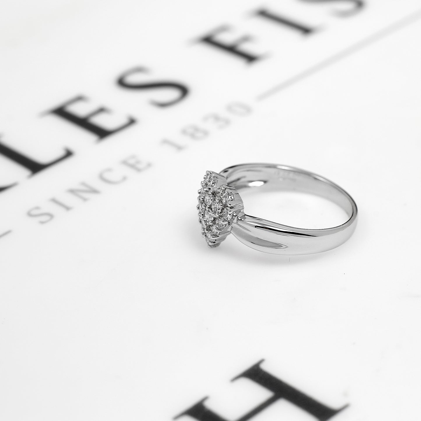 Pre-Owned 18ct White Gold Diamond Heart Ring Size N