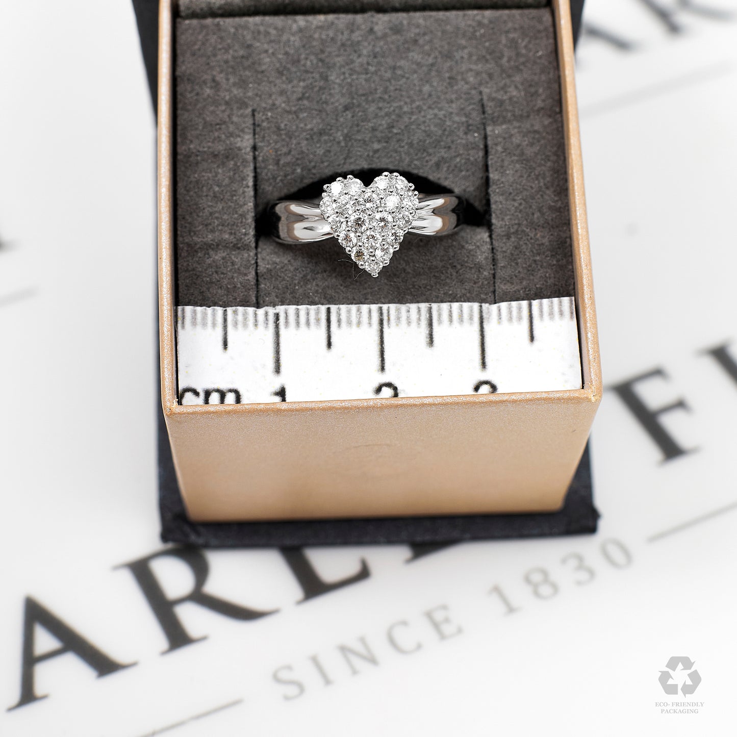 Pre-Owned 18ct White Gold Diamond Heart Ring Size N