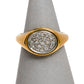 Pre-Owned 18ct Gold Oval Multi Diamond Signet Ring Size N