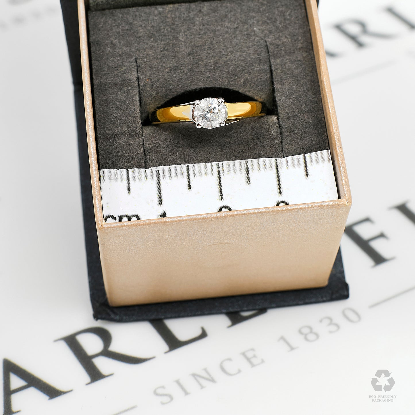Pre-Owned 18ct Gold Diamond Solitaire Ring Size N.5