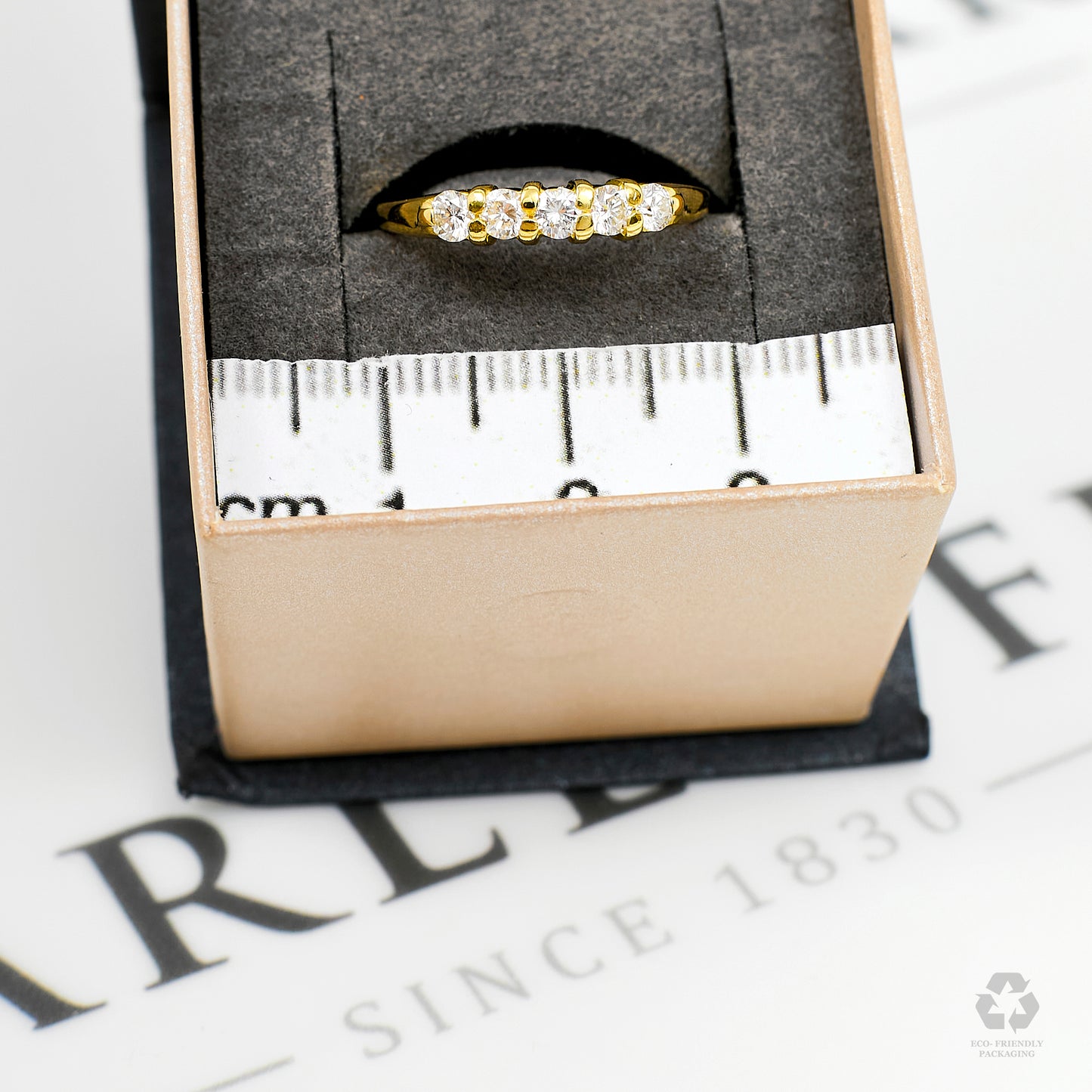 Pre-Owned 18ct Gold 5 Diamond Ring Size N.5