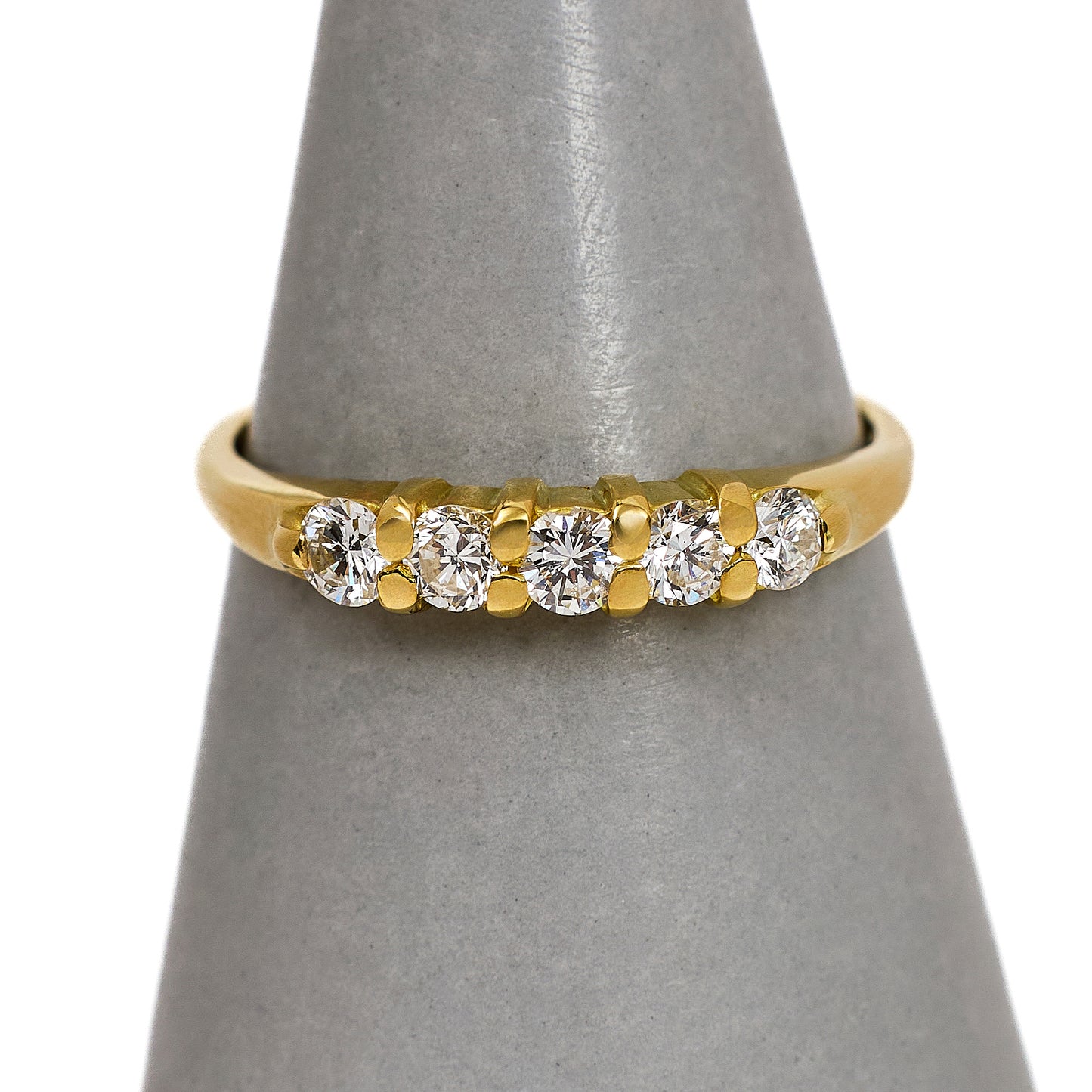 Pre-Owned 18ct Gold 5 Diamond Ring Size N.5