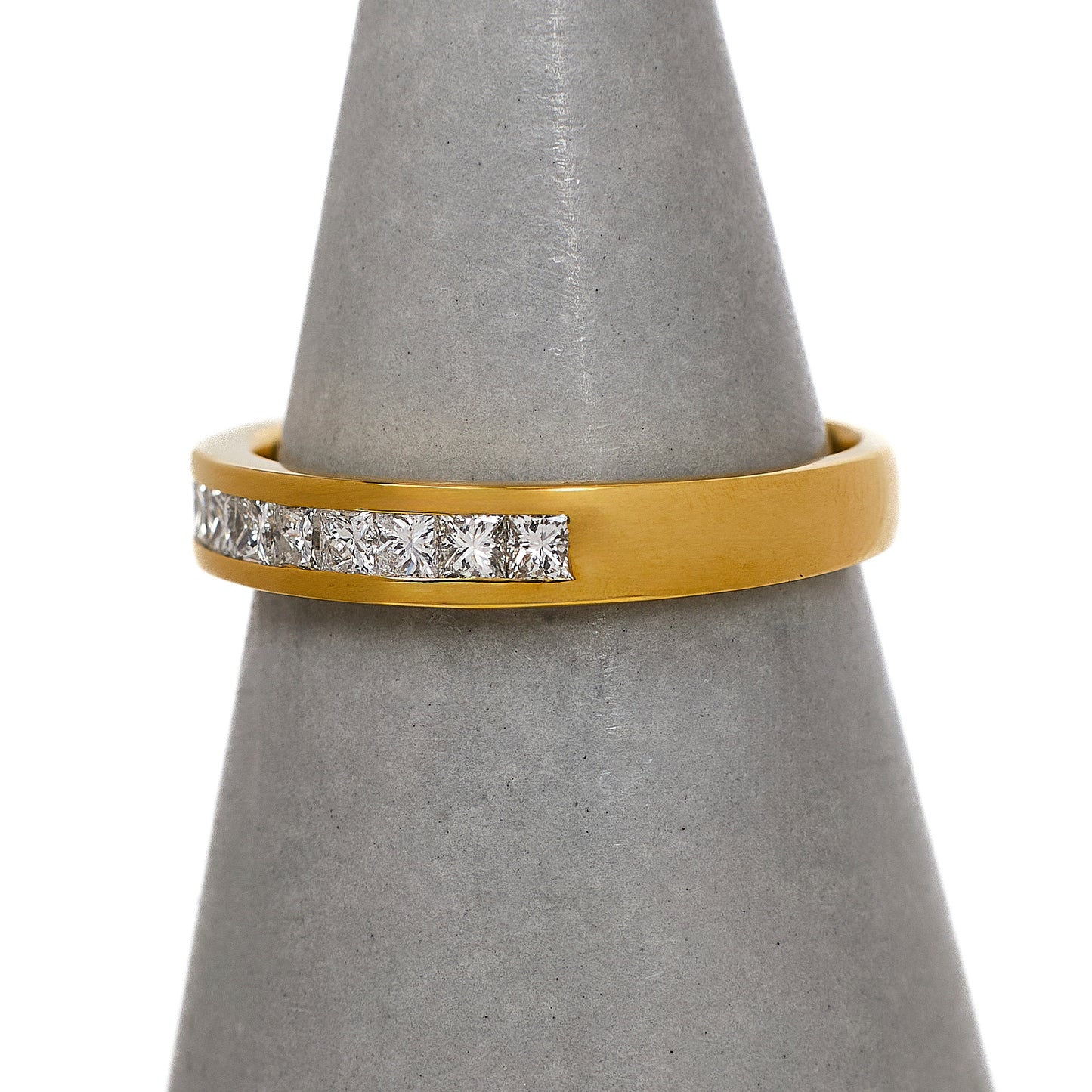 Pre-Owned 18ct Gold 16 Princess Cut Diamond Ring Size K