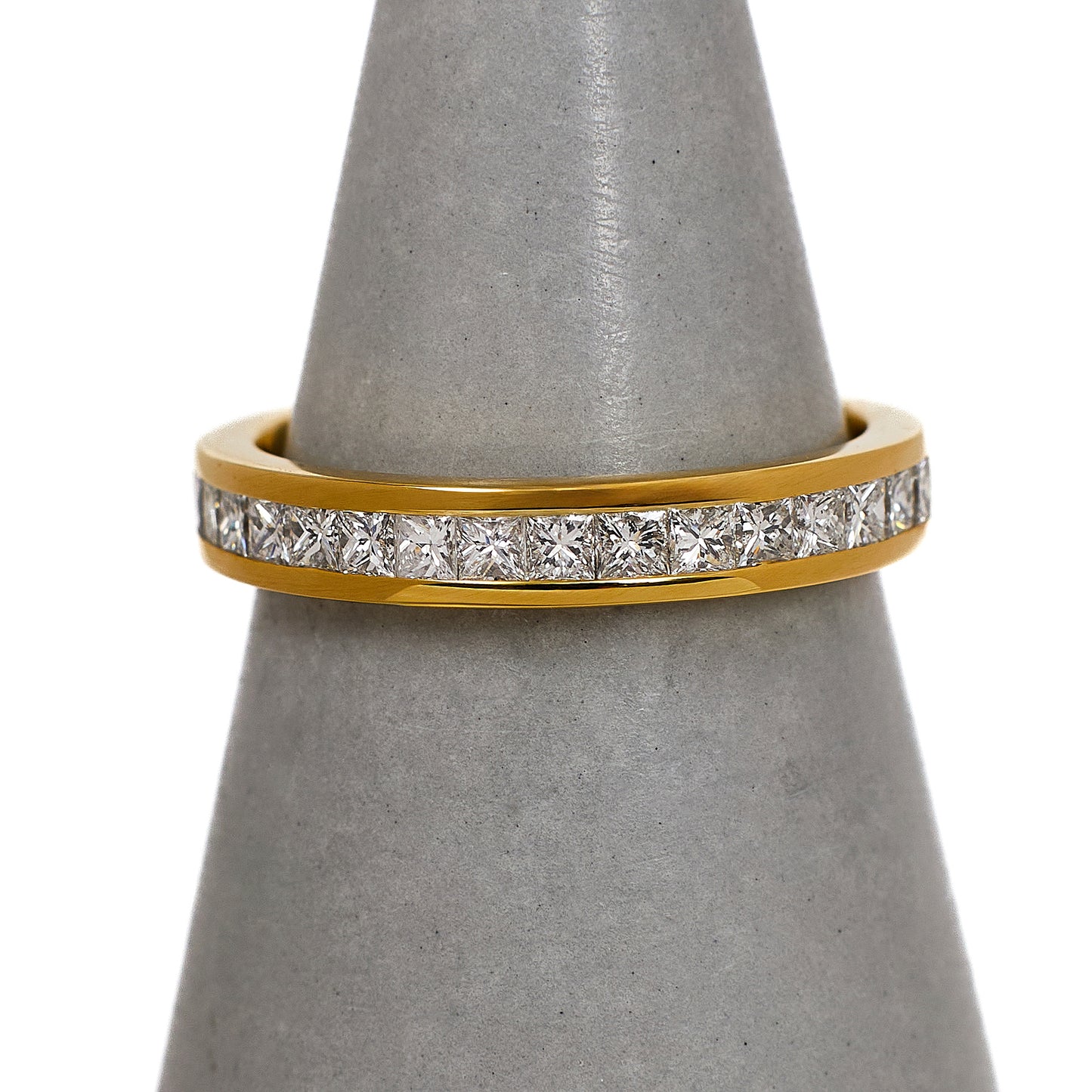 Pre-Owned 18ct Gold 16 Princess Cut Diamond Ring Size K