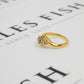 Pre-Owned 18ct Gold Twist Design Diamond Ring Size J