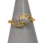Pre-Owned 18ct Gold Twist Design Diamond Ring Size J