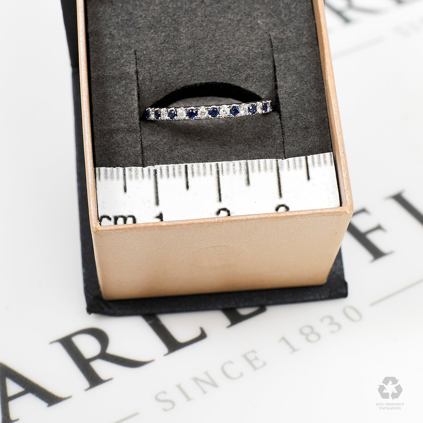 Pre-Owned 18ct White Gold Sapphire & Diamond Ring Size N