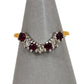 Pre-Owned 18ct Gold 3 Diamond & 4 Ruby Ring Size L.5