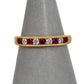 Pre-Owned 18ct Gold Diamond & Glass Filled Ruby Ring Size M